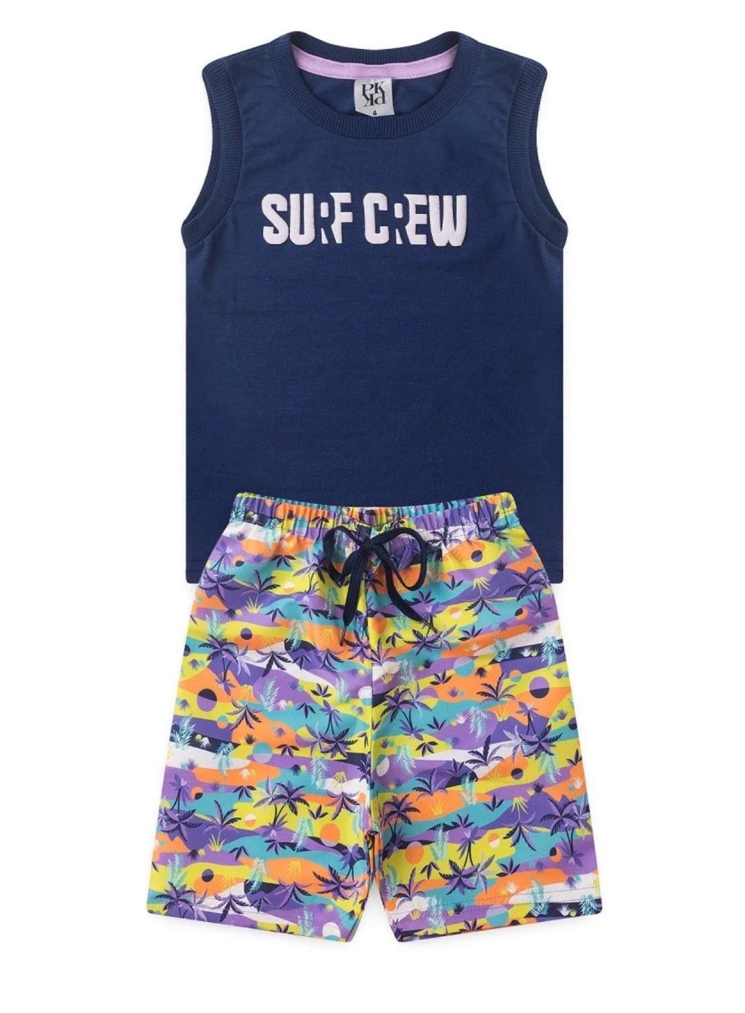 Conjunto Regata e Bermuda Estampada Praia