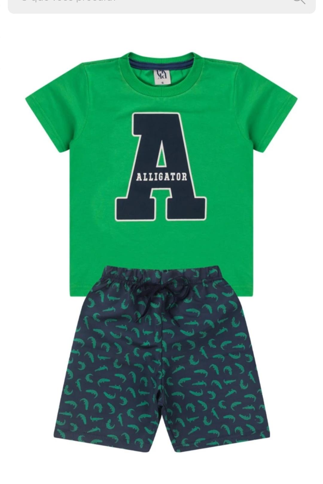 Conjunto Infantil Estampa Crocodilo