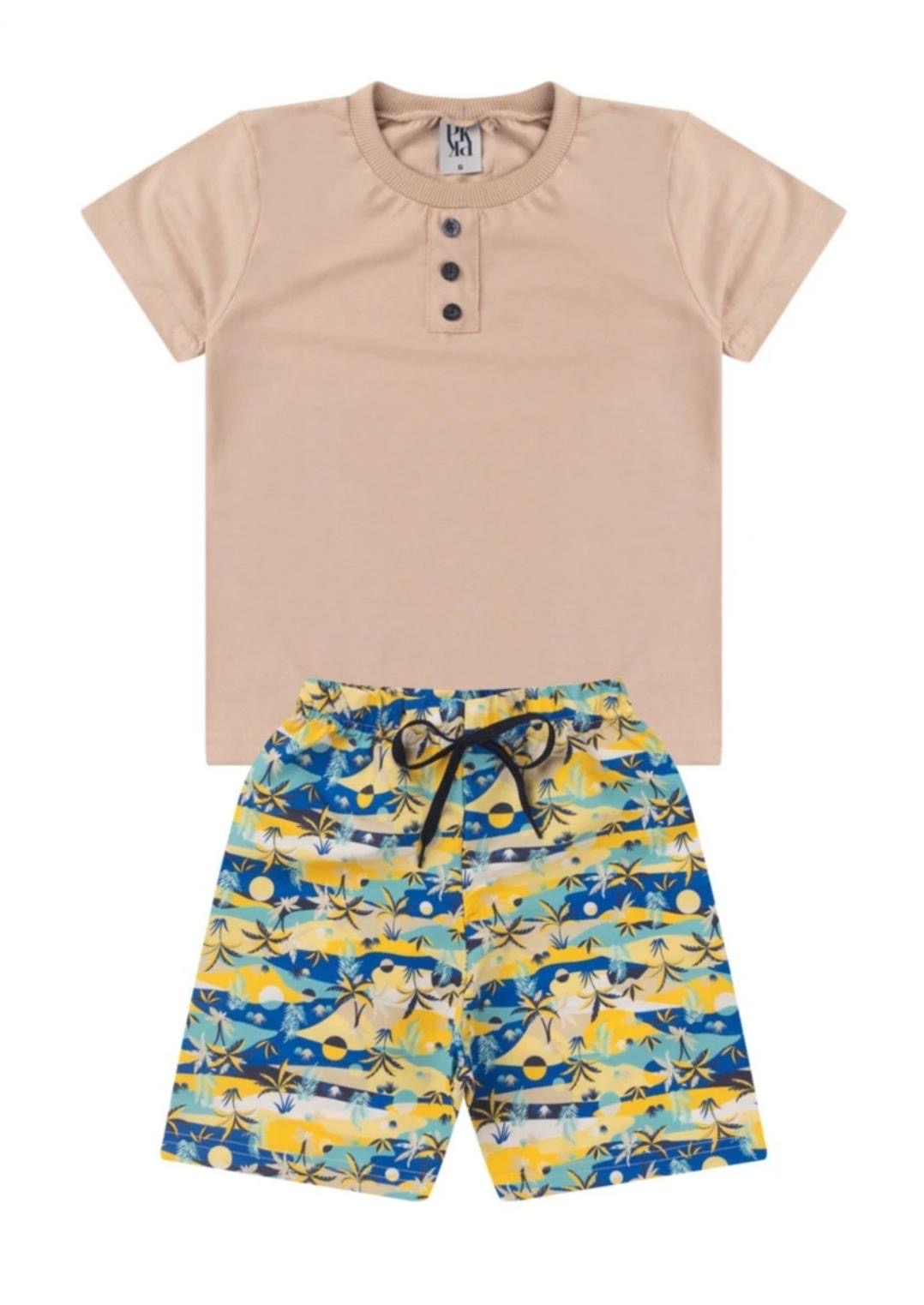 Conjunto Camisa e Bermuda Estampada